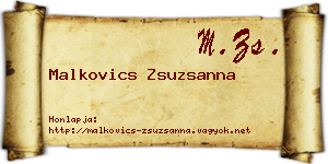 Malkovics Zsuzsanna névjegykártya