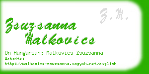 zsuzsanna malkovics business card